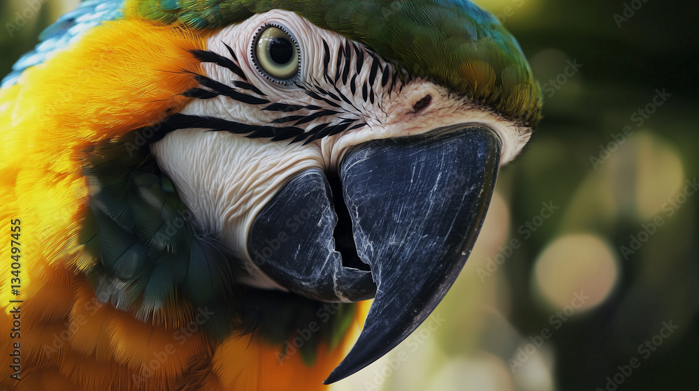 parrot head close up