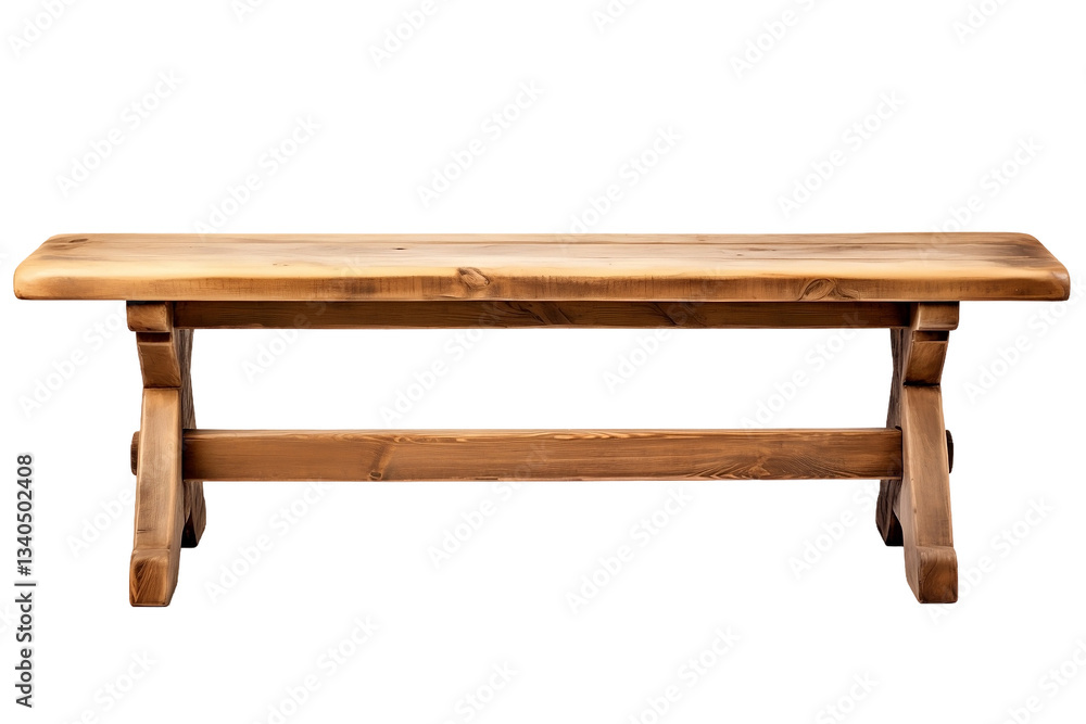 Rustic farmhouse bench with sturdy wooden frame Rustic farmhouse bench with sturdy wooden frame