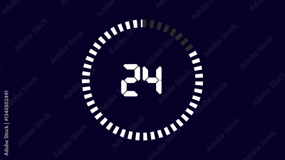 30 countdown animation from 30 to 0 countdown. Modern flat design with animation on dark background. 4K. 30 countdown animation from 30 to 0 countdown. Modern flat design with animation on dark background. 4K.