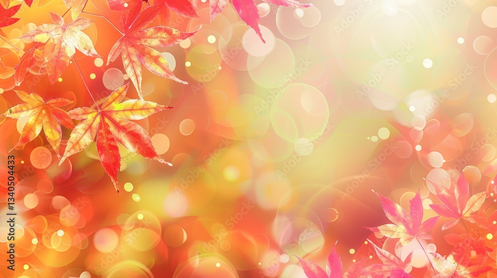 Fototapeta premium maple leaf, blank card background Created with Generative AI technology