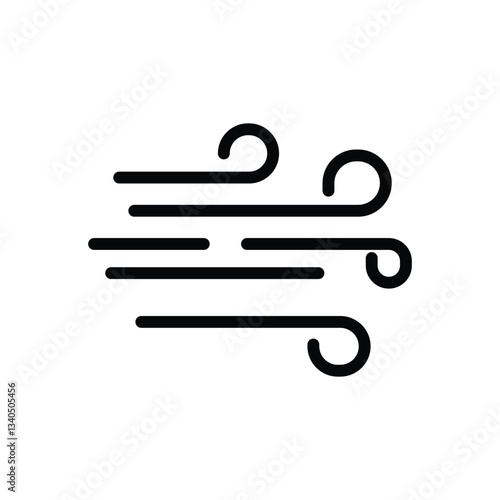 Wind blow line icon vector, air sign isolated background. Wind blow, air line icon symbol.