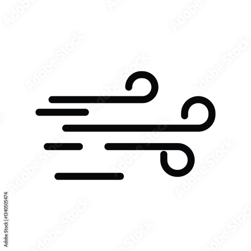 Wind blow line icon vector, air sign isolated background. Wind blow, air line icon symbol.