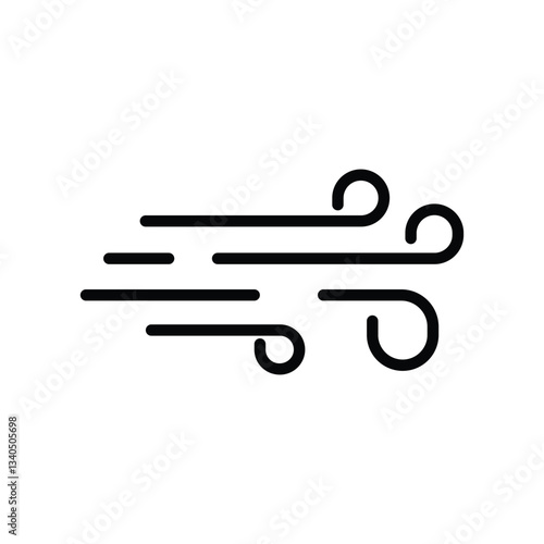 Wind blow line icon vector, air sign isolated background. Wind blow, air line icon symbol.