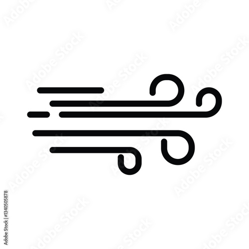 Wind icon in black line style