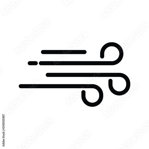 Wind icon in black line style