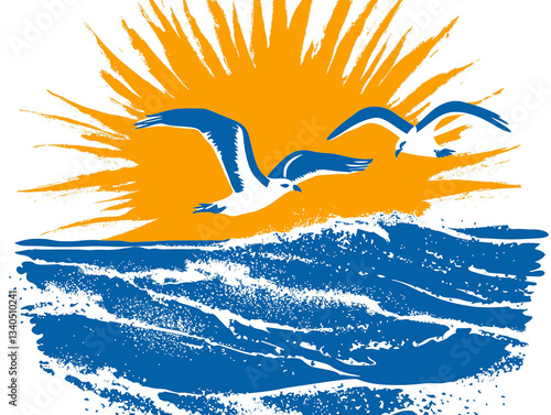 Travel firm logo featuring a sandy shore