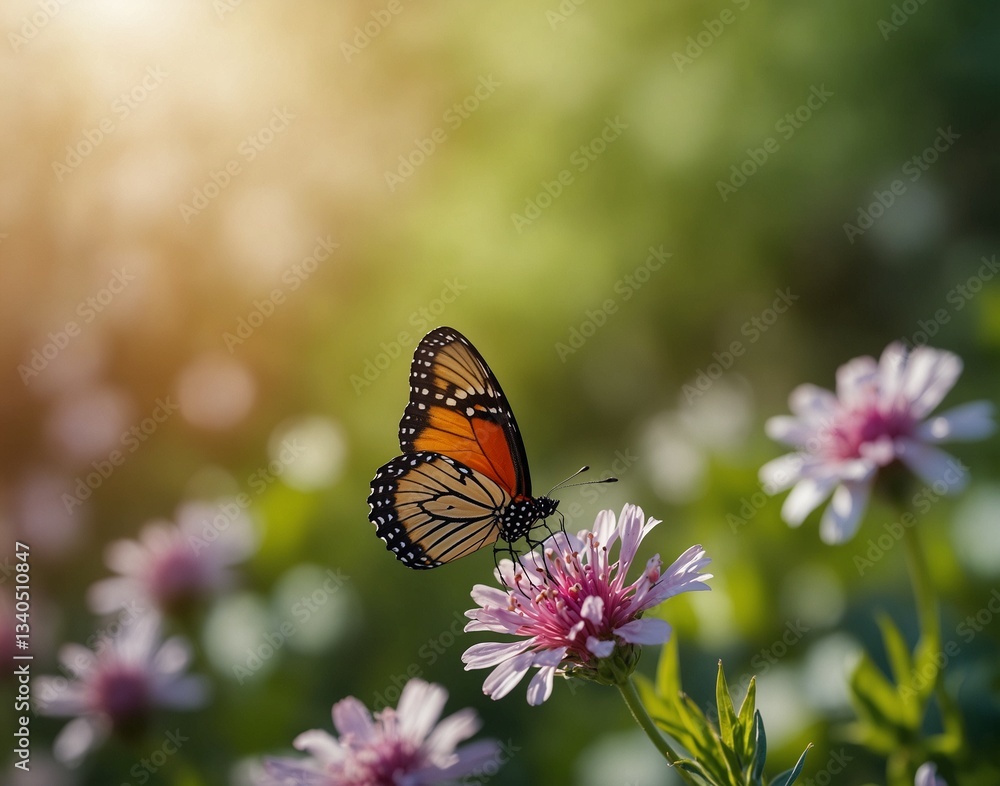 Obraz premium monarch butterfly on flower