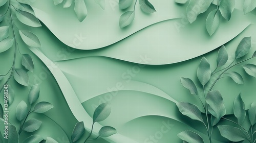 Botanical Paper Art: A serene and captivating display of paper art with detailed leaf formations that invite the eye to explore the textures and forms of this beautiful crafted work.