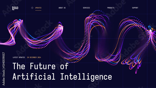 Digital Data Flow Spiral Vector Background. Big Data AI Technology Lines. Wireless Data Transmission. High Speed Light Trails. Information Flow in Virtual Reality Cyberspace. Vector Illustration.