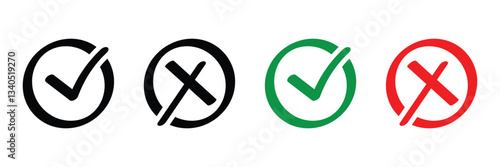 Isolated check mark on white. A vector illustration of black tick symbols, easy to edit. Perfect for design projects.