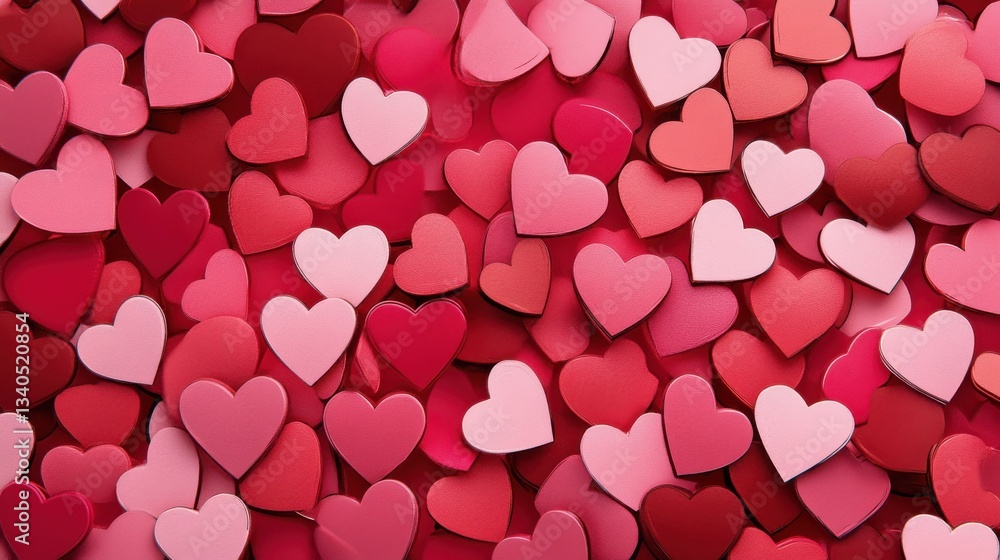 Hearts pattern, various shades of pink and red illustration Hearts pattern, various shades of pink and red illustration
