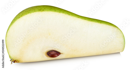 Pear slice isolated on white background clipping path