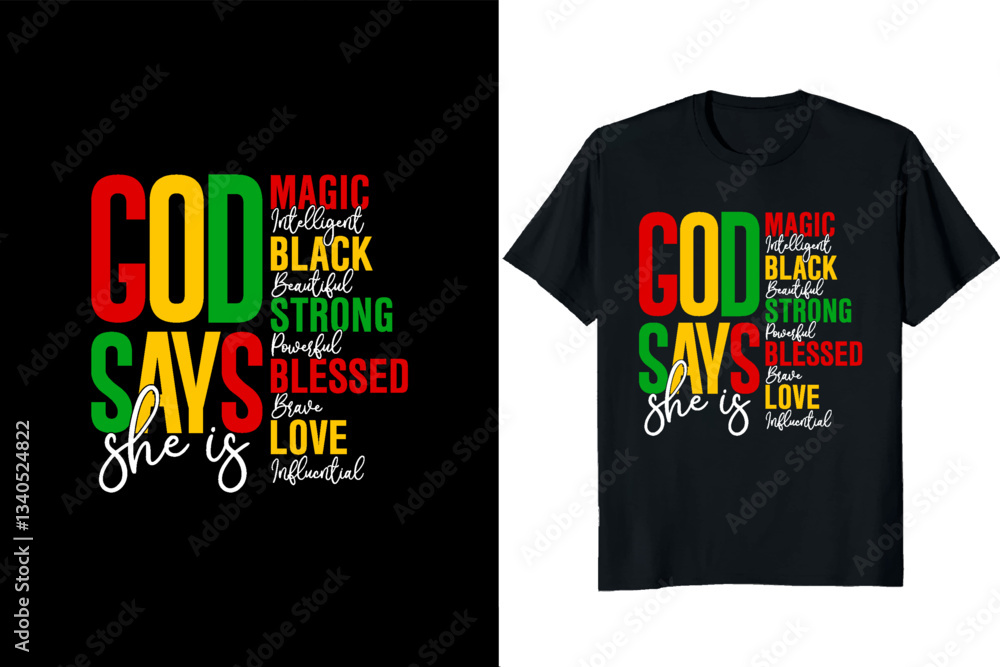 Fototapeta premium Juneteenth Day T-Shirt Design
