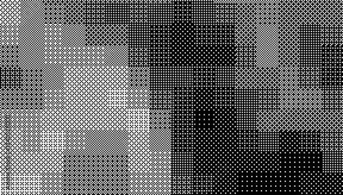 Halftone Pixel Dithering Square Tiles Pattern. Vintage 1-bit Game Background. Vector Illustration. Pixel Halftone Bitmap Raster Effect.