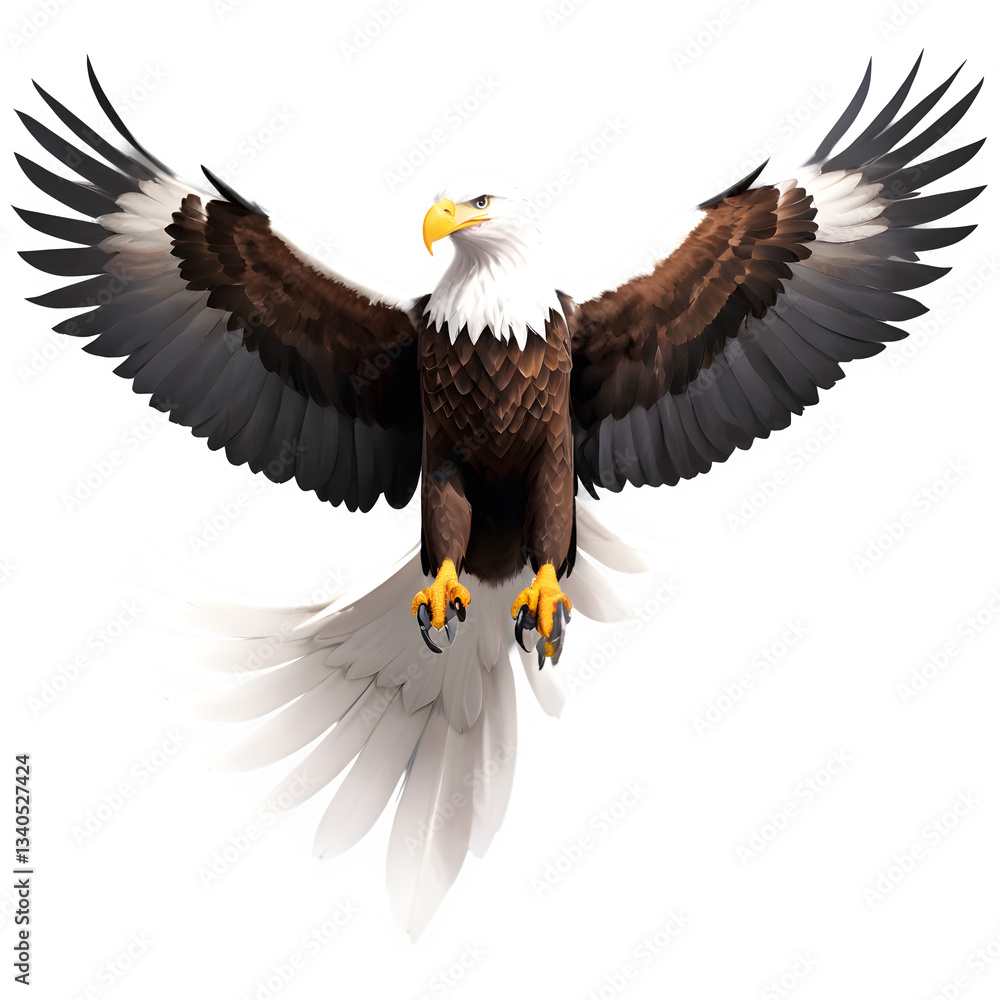 Fototapeta premium American Bald Eagle Soaring in the Sky