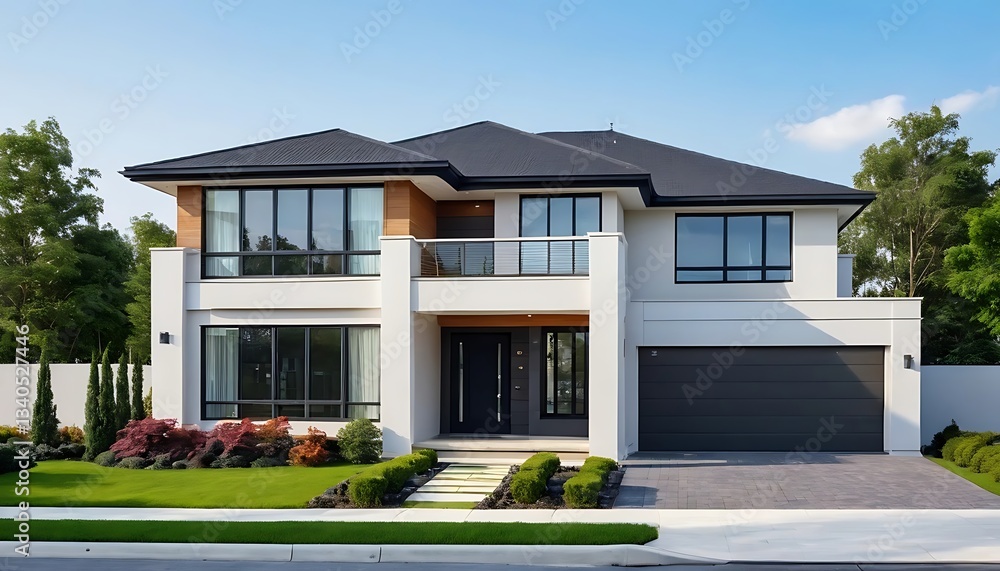 Modern Real Estate House Exterior with a Sophisticated Close Up View Modern Real Estate House Exterior with a Sophisticated Close Up View