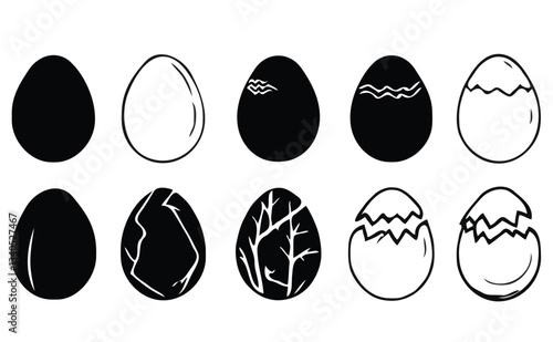 set of easter eggs vector