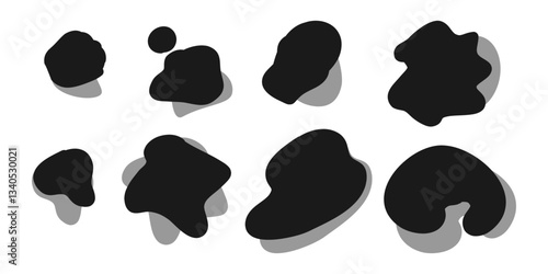 Modern liquid irregular blob shape abstract element. Random blotch, organic blob shape, stone silhouette, Ink stain. flat style design fluid vector illustration