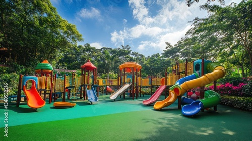 Wallpaper Mural Colorful playground in a park Torontodigital.ca