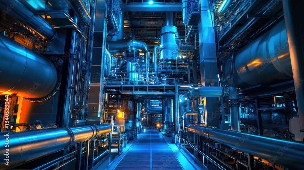 A futuristic power plant installation showcasing advanced technology and sustainable energy solutions. A futuristic power plant installation showcasing advanced technology and sustainable energy solutions.