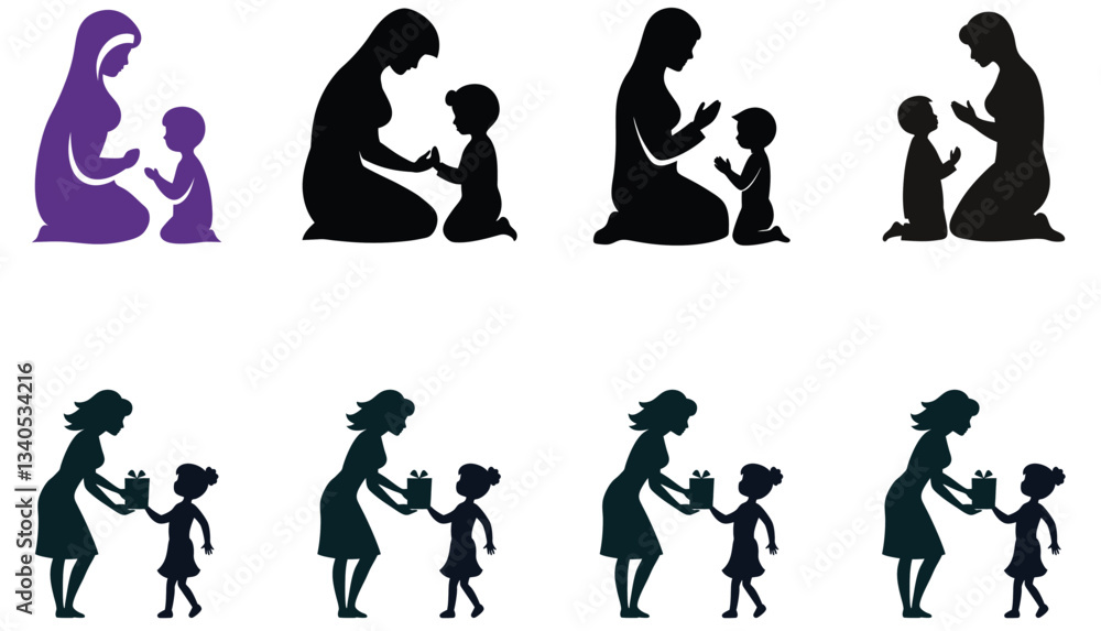 Obraz premium Mother and Child A Silhouette of Love Family and Faith