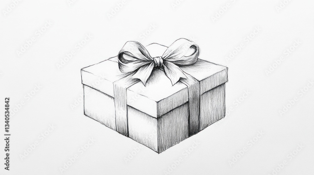 Obraz premium Simple gift box drawing