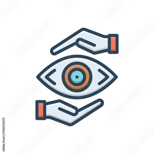 Color illustration icon for eye care