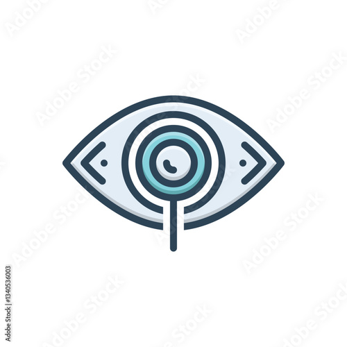 Color illustration icon for investigate