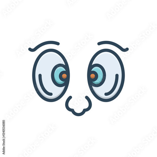 Color illustration icon for looking at