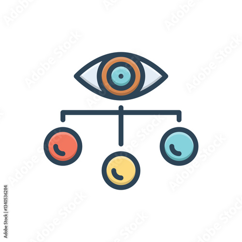 Color illustration icon for overseeing