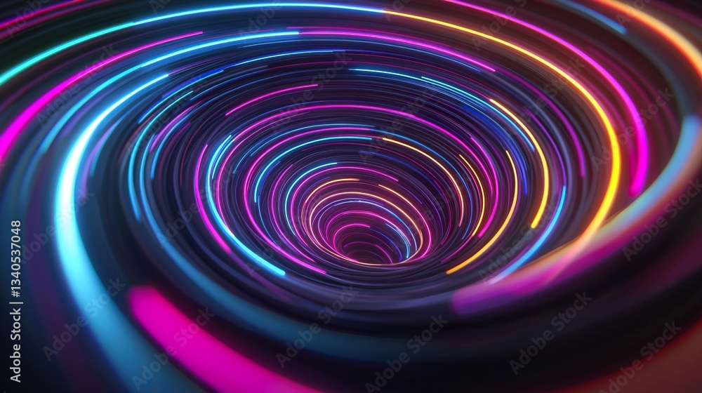 Obraz premium Abstract Journey Through Colorful Swirls Illustrating the Depths of the Universe