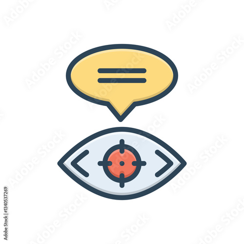 Color illustration icon for witness