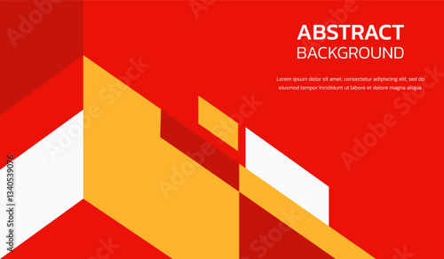 Red and yellow abstract geometric background vector illustration