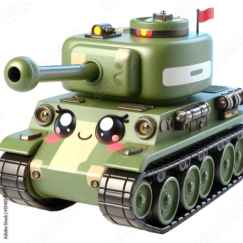 Cute 3d tank isolated on white background