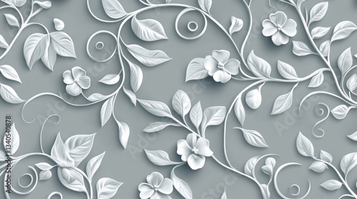 Wallpaper Mural Elegant floral design wallpaper pattern Torontodigital.ca