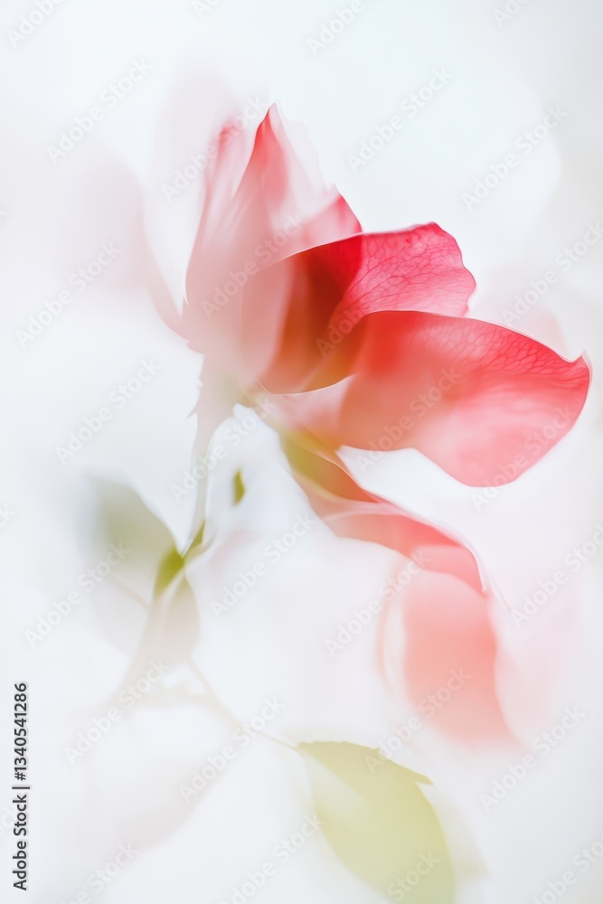 Obraz premium soft focus of red rose with prismatic petals and pearlescent effect
