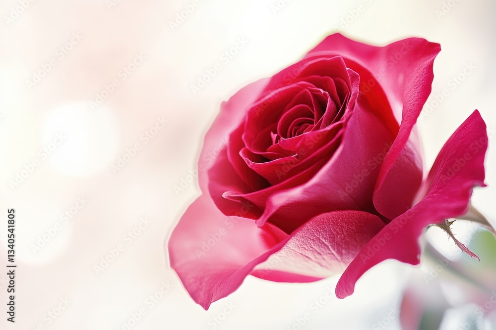 Fototapeta premium soft focus of red rose with prismatic petals and pearlescent effect