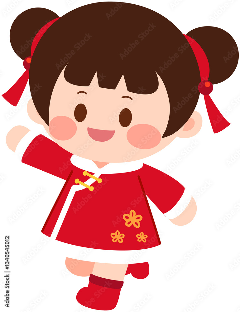 Chinese Cute Cheongsam Girl Run Chinese Cute Cheongsam Girl Run