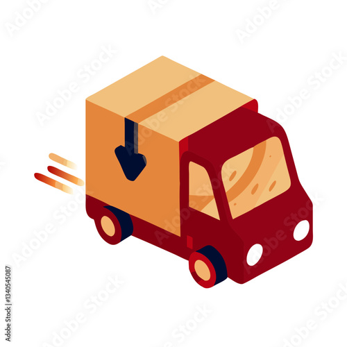 Delivery truck with package icon
