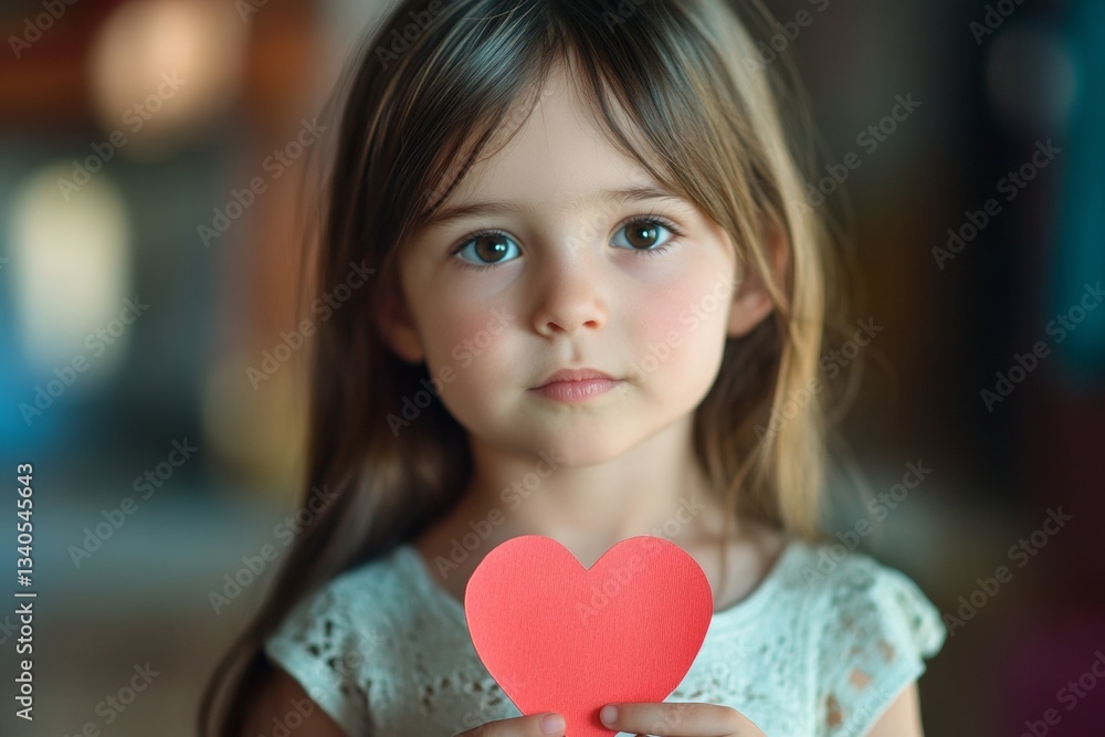 Valentine's day greeting and funny gift. Serious face cute brazilian child girl with small paper heart in hands. Adorable baby valentine. Child expressing love. Smiling baby valentine. Valentine's day greeting and funny gift. Serious face cute brazilian child girl with small paper heart in hands. Adorable baby valentine. Child expressing love. Smiling baby valentine.