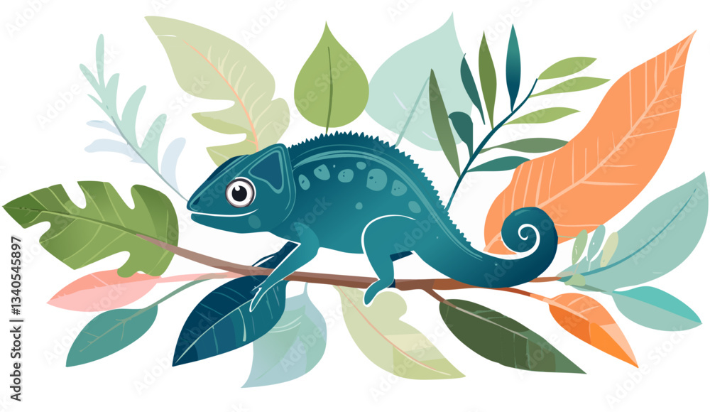 Fototapeta premium vector illustration of a green lizard