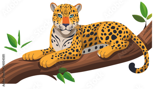 leopard on a branch