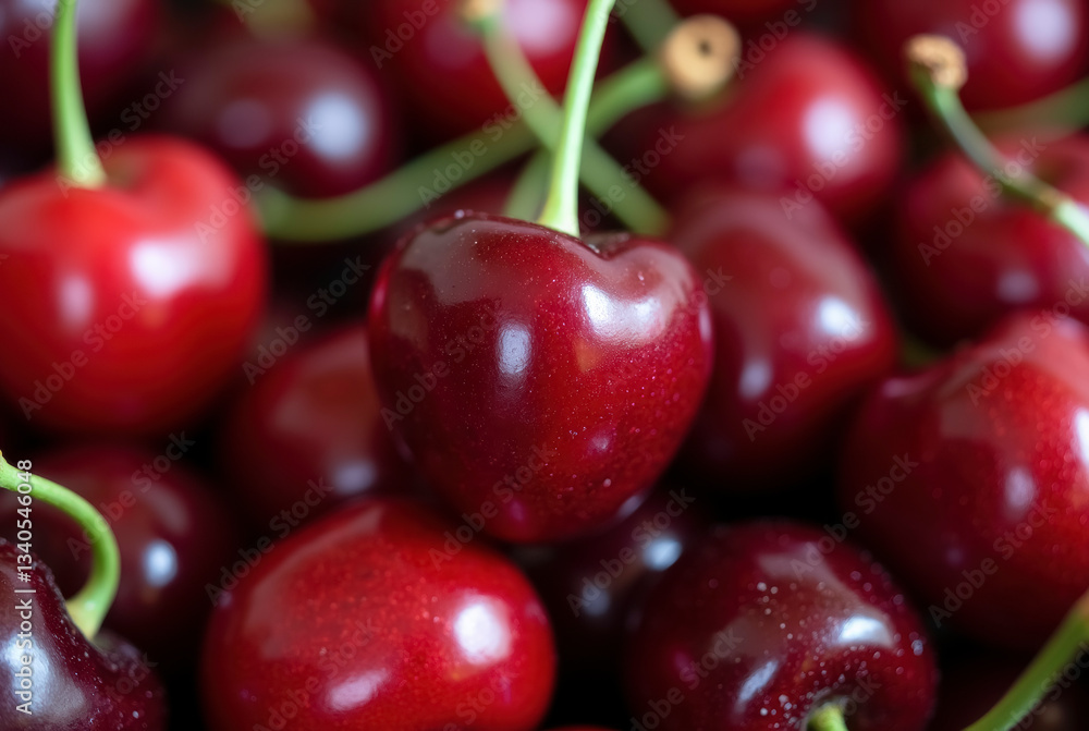 Fresh ripe cherries close up, beautiful red fruit, summer harvest. Fresh ripe cherries close up, beautiful red fruit, summer harvest.