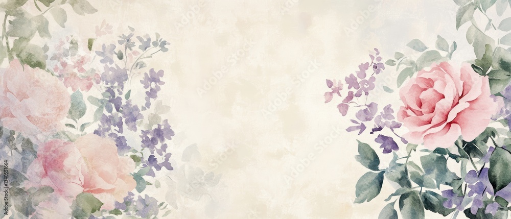 Fototapeta vintage flowers in soft pastel tones