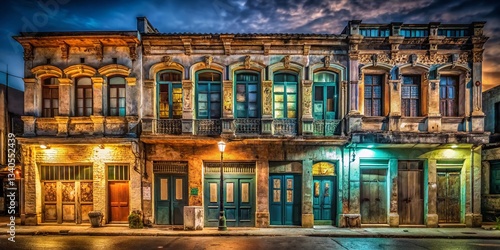 Night Photography: Vintage Heritage Text Effect Overlay on Grunge Background