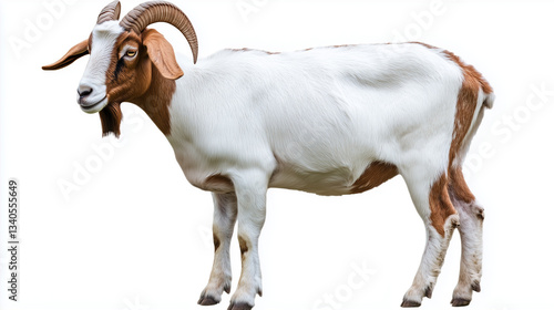 Boer Goat Isolated on Transparent Background – Strong Farm Animal PNG