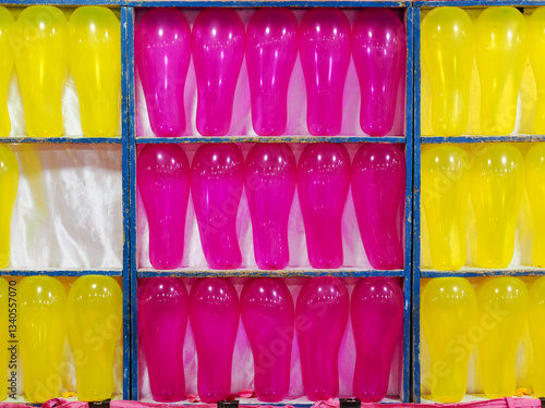 darts shooting gallery with colorful balloons