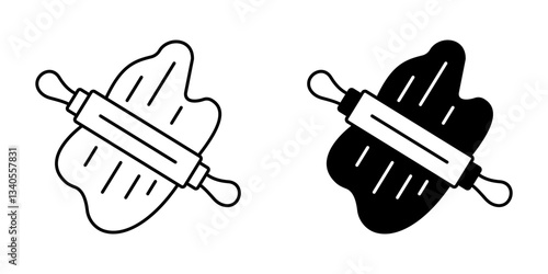 Dough Roller Icon – Baking, Kitchen Tool, and Pastry Equipment
