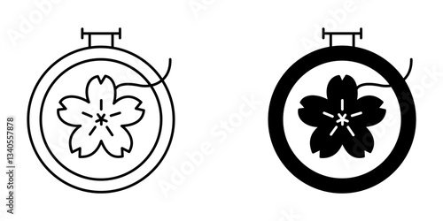 Embroidery Icon – Needlework, Sewing, and Textile Craft Symbol