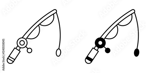 Fishing Icon – Angler, Fish Hook, and Outdoor Sport Symbol